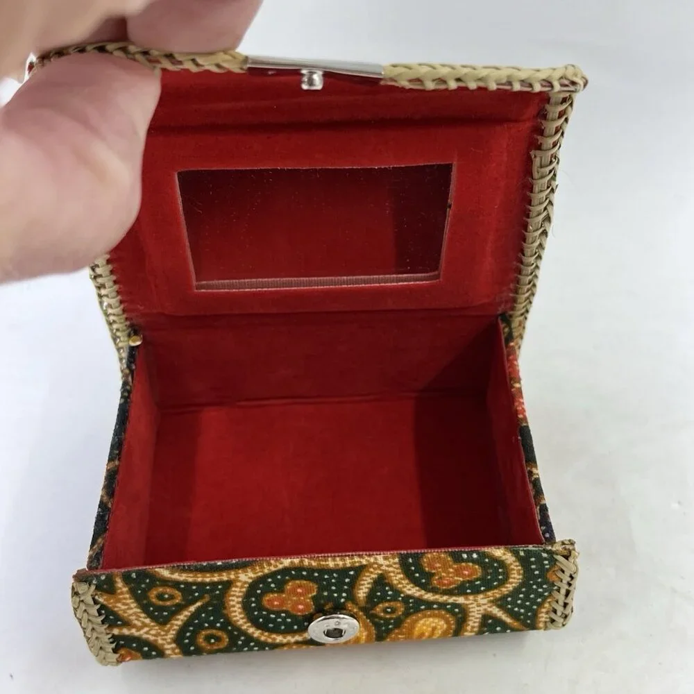 Vintage Lipstick Holders Tapestry‎ Floral With Mirror Snap Close Retro Lot Of 2